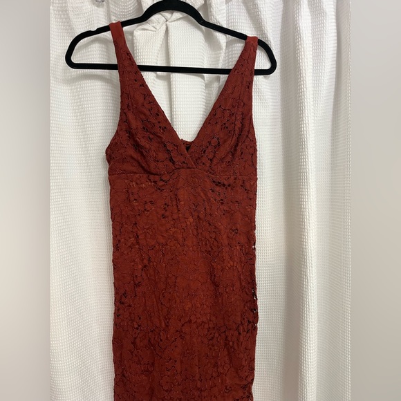 Topshop Rust Lace Dress - Picture 2 of 3